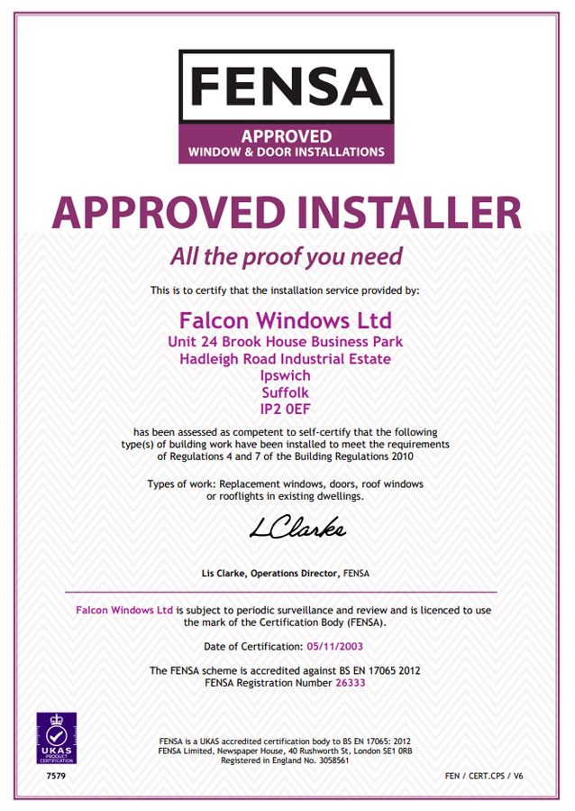 Fensa Certificate