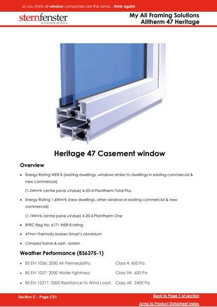 My Ali Framing Solutions Heritage 47 Brochure